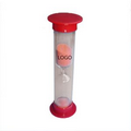 Custom Plastic Sand Timers, 1"W x 3 1/4"L, 1 Minute to 5 Minutes Available